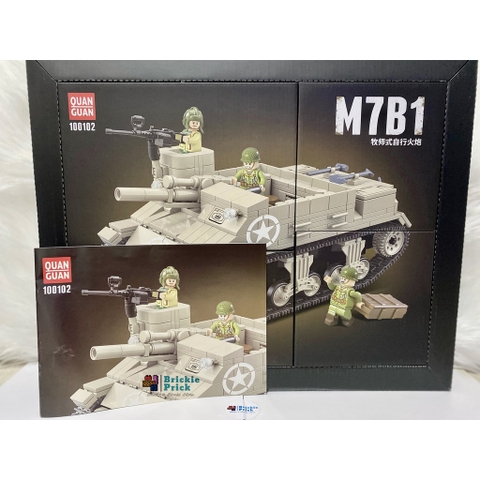 Non - Lego Army/ Quân sự- Xe Tăng WW2 M7B1 -Đồ chơi lắp ráp - Brickie Prick
