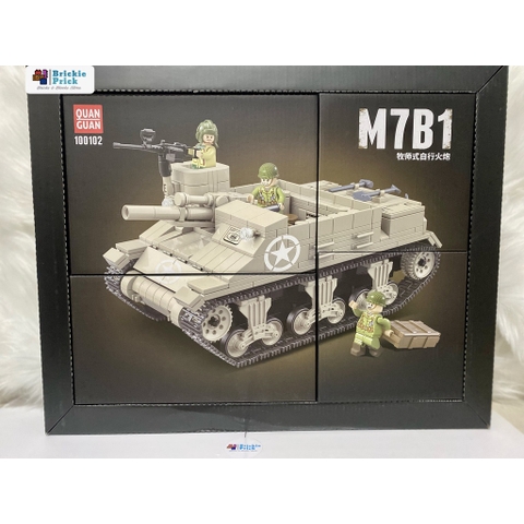 Non - Lego Army/ Quân sự- Xe Tăng WW2 M7B1 -Đồ chơi lắp ráp - Brickie Prick