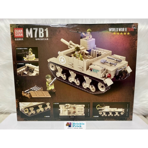 Non - Lego Army/ Quân sự- Xe Tăng WW2 M7B1 -Đồ chơi lắp ráp - Brickie Prick