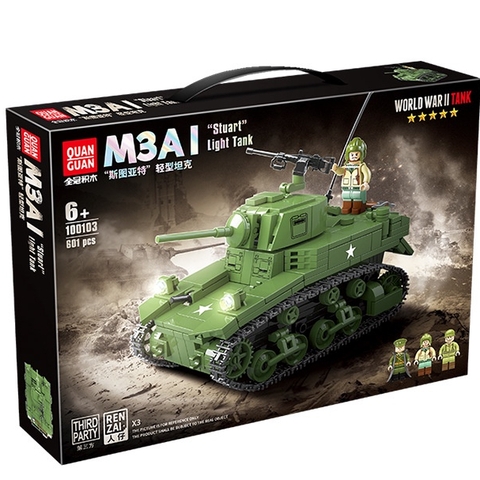 Non - Lego Army - Xe Tăng Quân Sư M3A1 - Đồ Chơi Lắp Ráp - Brickie Prick