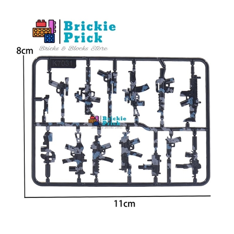 Đồ Chơi Lắp Ráp Mô Hình Army -  Phụ Kiện Súng Camo Xám - Đồ chơi lắp ráp - Brickie Prick