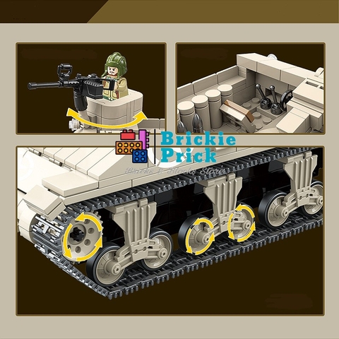 Non - Lego Army/ Quân sự- Xe Tăng WW2 M7B1 -Đồ chơi lắp ráp - Brickie Prick