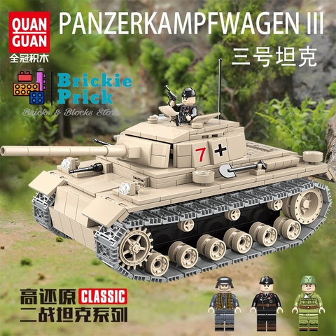Đồ Chơi Lắp Ráp Mô Hình Quân Đội Xe Tăng Chiến Đấu PANZERKAMPFWAGEN III - Đồ chơi lắp ráp - Brickie Prick