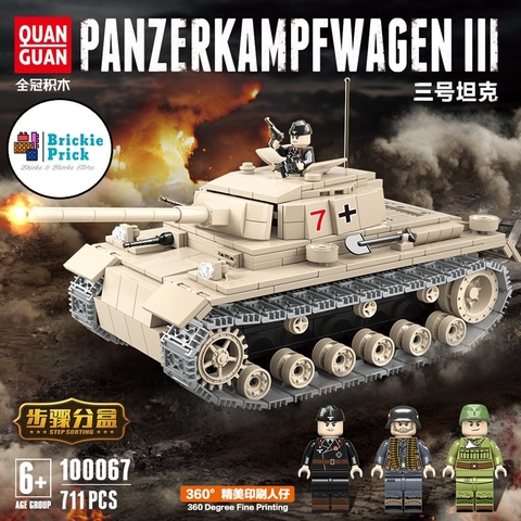 Đồ Chơi Lắp Ráp Mô Hình Quân Đội Xe Tăng Chiến Đấu PANZERKAMPFWAGEN III - Đồ chơi lắp ráp - Brickie Prick