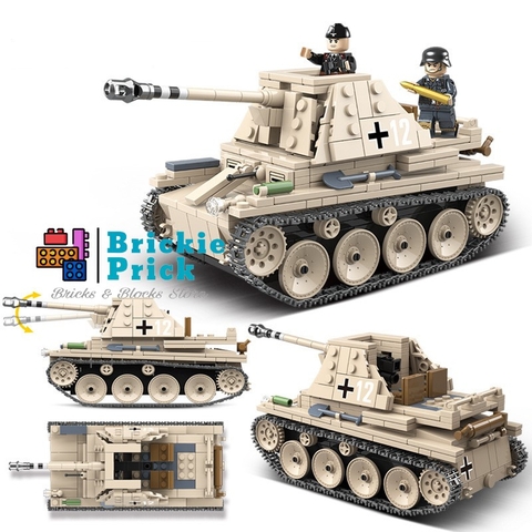 Non - Lego Army - Xe Tăng SD.KFZ.138 MARDER III AUSF.H - Đồ Chơi Lắp Ráp - Brickie Prick