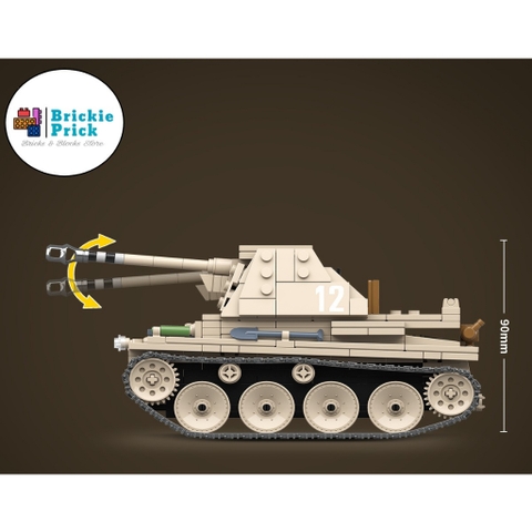 Non - Lego Army - Xe Tăng SD.KFZ.138 MARDER III AUSF.H - Đồ Chơi Lắp Ráp - Brickie Prick