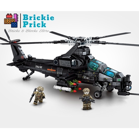 Non - Lego Army - Máy Bay Trực Thăng Chiến Đấu Z-10 - Đồ Chơi Lắp Ráp - Brickie Prick