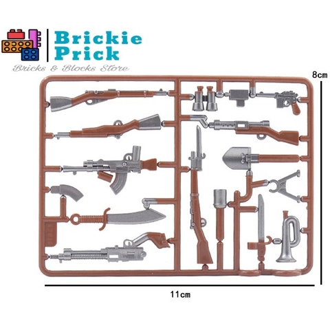 Đồ Chơi Lắp Ráp Mô Hình Army - Phụ Kiện Vũ Khí Quân Sự Xuyên Biên Giới (Bạc) - Đồ Chơi Lắp Ráp - Brickie Prick