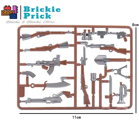 Đồ Chơi Lắp Ráp Mô Hình Army - Phụ Kiện Vũ Khí Quân Sự Xuyên Biên Giới (Bạc) - Đồ Chơi Lắp Ráp - Brickie Prick