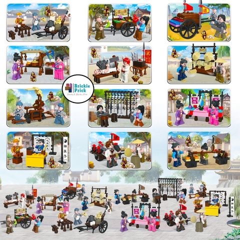 Non - Lego Thành Phố  - Khu chợ Trung Hoa 2 (Full set )- Đồ Chơi Lắp Ráp- Brickie Prick