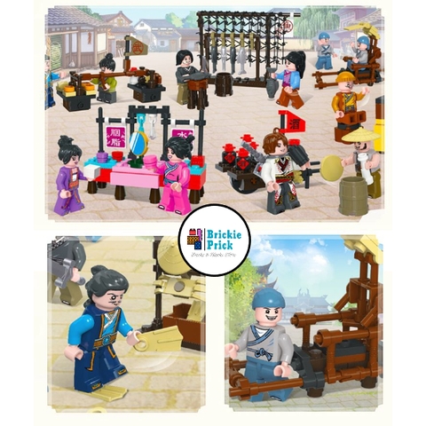 Non - Lego Thành Phố  - Khu chợ Trung Hoa 2 (Full set )- Đồ Chơi Lắp Ráp- Brickie Prick