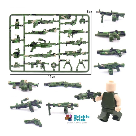 Đồ chơi lắp ráp - Army - Phụ Kiện Vỉ Súng Camo Xanh Lá