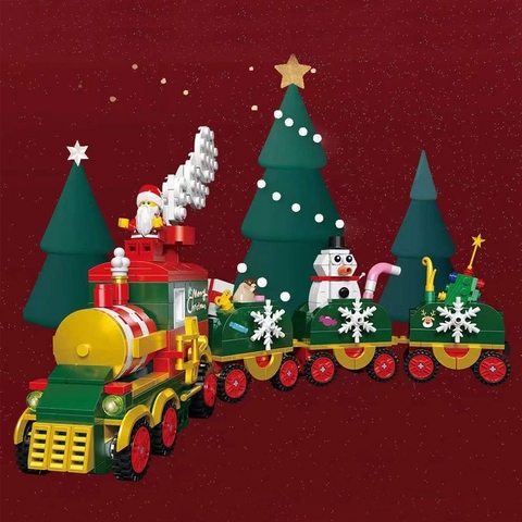 Đồ Chơi Lắp Ráp Xếp Hình Tàu Giáng Sinh Cho Dịp Noel Kèm Nhân Vật Santa - Quà Tặng Giáng Sinh