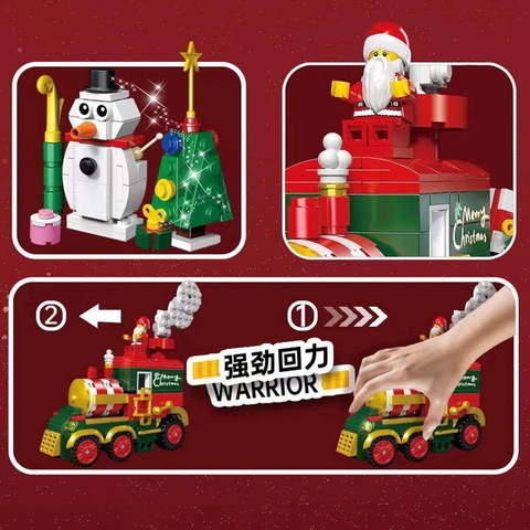 Đồ Chơi Lắp Ráp Xếp Hình Tàu Giáng Sinh Cho Dịp Noel Kèm Nhân Vật Santa - Quà Tặng Giáng Sinh