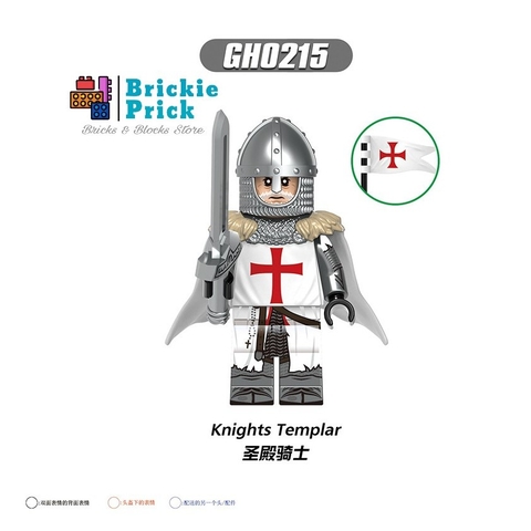 Đồ Chơi Lắp Ráp - Minifigure Nhân  Vật Hiệp Sĩ Thánh Chiến Trung Cổ