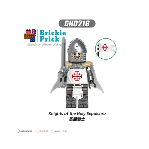 Đồ Chơi Lắp Ráp - Minifigure Nhân  Vật Hiệp Sĩ Thánh Chiến Trung Cổ