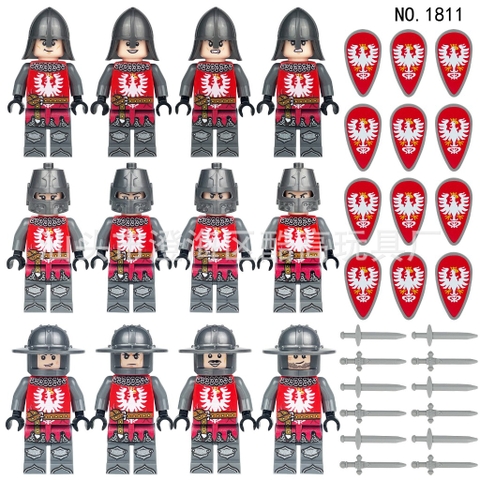 Đồ Chơi Lắp Ráp Hiệp Sĩ Trung Cổ Set 12 Nhân Vật Đầy Đủ Phụ Kiện