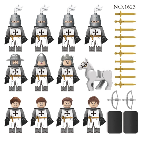 Đồ Chơi Lắp Ráp Hiệp Sĩ Trung Cổ Set 12 Nhân Vật Đầy Đủ Phụ Kiện