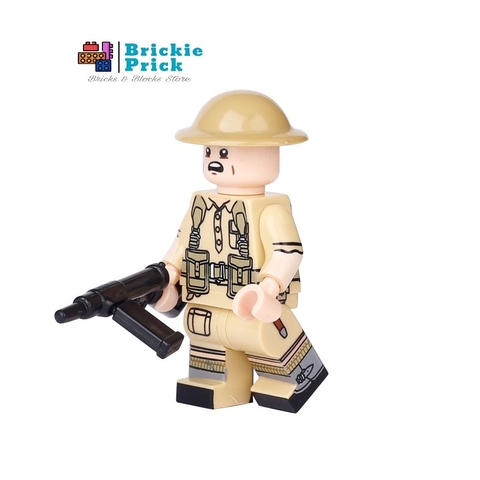 Đồ Chơi Lắp Ráp Mô Hình Nhân Vật Quân Đội - Lính Anh WW2 Cao Cấp Kèm Phụ Kiện