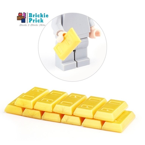 (10 viên) Đồ Chơi Lắp Ráp Phụ Kiện Vàng Thỏi Vàng Khối