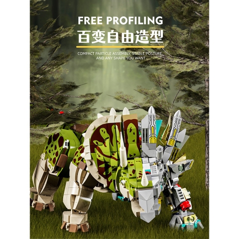 Đồ Chơi Lắp Ráp Mô Hình Khủng Long Máy Sinoceratops - Có Khớp Cử Động Linh Hoạt - Kích Thước Lớn