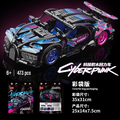 Đồ Chơi Lắp Ráp Mô Hình Xe Đua Cyber Punk Tỉ Lệ 1:14, 1:18, 1:20 Chạy Được Kéo Thả