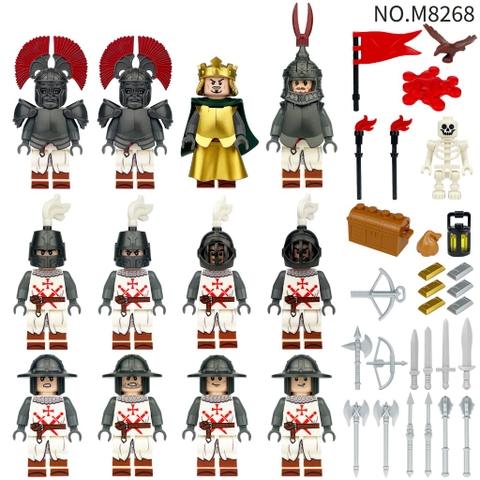 Đồ Chơi Lắp Ráp Hiệp Sĩ Trung Cổ Set 12 Nhân Vật Đầy Đủ Phụ Kiện