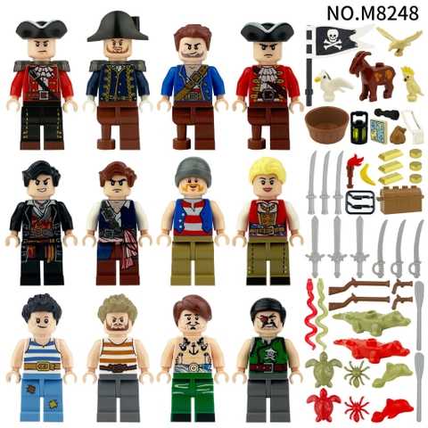 (Set 12 Con) Đồ Chơi Lắp Ráp Minifigure Hải Quân Full Phụ Kiện