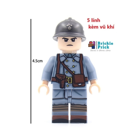 Đồ chơi lắp ráp Army - Minifigure Lính WW2 - Đồ Chơi Lắp Ráp - Brickie Prick