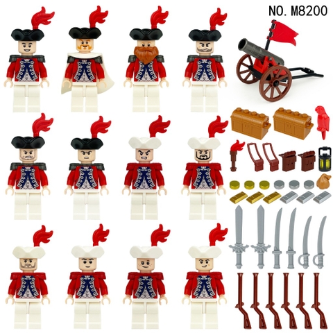 (Set 12 Con) Đồ Chơi Lắp Ráp Minifigure Hải Quân Full Phụ Kiện