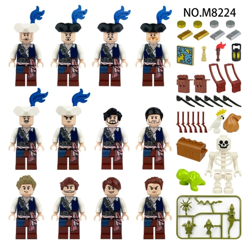 (Set 12 Con) Đồ Chơi Lắp Ráp Minifigure Hải Quân Full Phụ Kiện