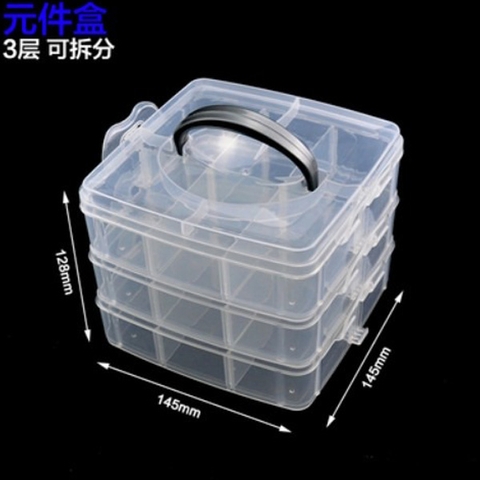 Hộp nhựa đựng linh kiện 3 tầng 18 ô