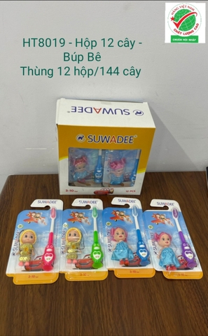 Bàn Chải Đánh Răng HT8019 - Hộp 12 cây - TOOTHBRUSH (Kèm Búp Bê) - 8936140450035