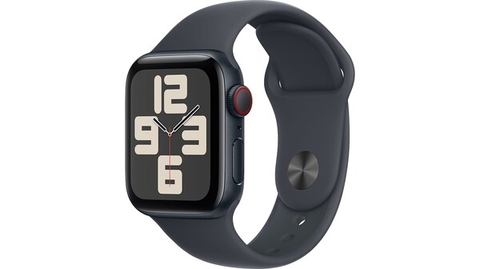 Apple Watch SE (3rd Generation) 40mm GPS + Cellular (LTE), vỏ nhôm màu Đen Midnight (Midnight Aluminum Case), kèm dây cao su màu Đen Midnight (Midnight Sport Band)