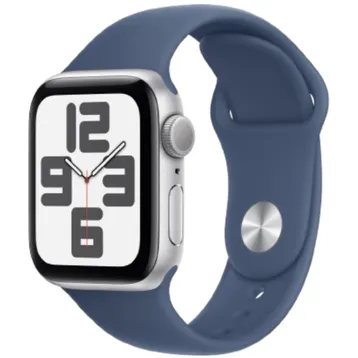 Apple Watch SE (2nd Generation) 40mm GPS (chỉ GPS), vỏ nhôm màu Bạc (Silver Aluminum Case), kèm dây cao su màu Xanh dương