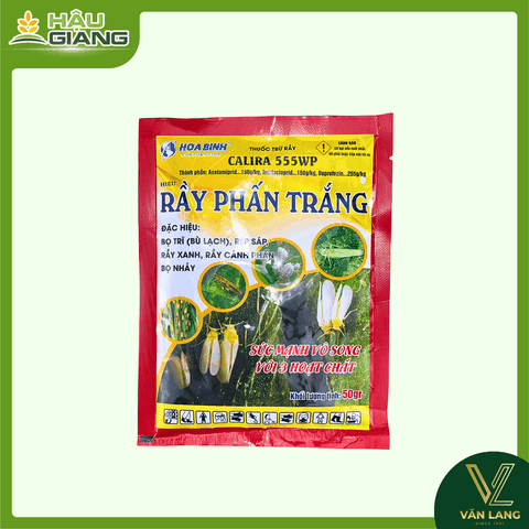 HÒA BÌNH - Thuốc trừ sâu RẦY PHẤN TRẮNG 50g - Acetamiprid 150 g/kg + Imidacloprid 150 g/kg + Buprofezin 255 g/kg - Phòng trừ rầy phấn trắng, rầy nâu, bọ trĩ, rệp sáp