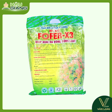 RVAC - Phân bón lá đạm-vi lượng FOFER X3 1kg - N 25% + B 1.500 ppm + Zn 1.000 ppm + P₂O₅ 2% - Hỗ trợ xoài hình thành bông đồng loạt,