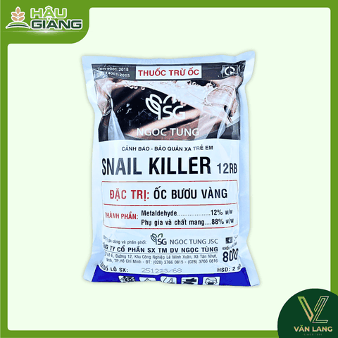 NGỌC TÙNG - Thuốc trừ ốc SNAIL KILLER 12RB 800gr - Metaldehyde 12% w/w - Quản lý hiệu quả ốc bươu vàng