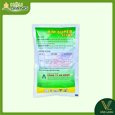 AN NÔNG - Thuốc trừ bệnh BIM SUPER 855WP 100G - Sulfur 655g/kg + Tricyclazole 200g/kg - Phòng trừ đạo ôn lá, cổ bông