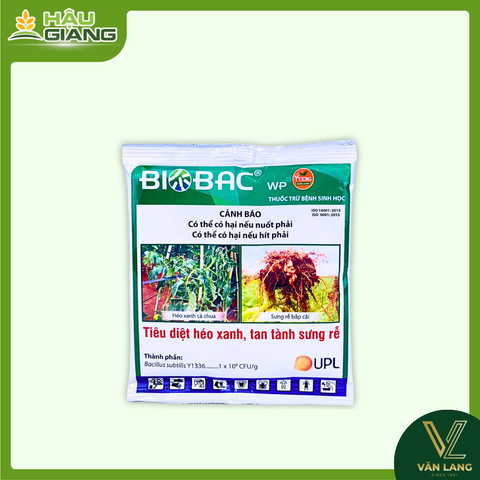 UPL - Thuốc trừ bệnh sinh học BIOBAC 50WP 100g - Bacillus subtilis: 50% w/w - chuyên trừ bệnh đốm lá, thán thư, phấn trắng, đốm vòng, cháy lá nhẹ, thối gốc – lở cổ rễ do nấm đất.