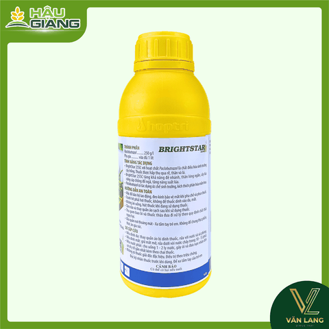 HỢP TRÍ - Thuốc điều hoà sinh trưởng BRIGHTSTAR 25SC 1L - Paclobutrazol 250 g/L - Giúp cây phát triển thân, tăng số chòi hữu hiệu, giúp cây tập trung dinh dưỡng cho giai đoạn làm bông trái