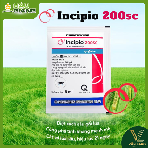 SYNGENTA - Thuốc trừ sâu INCIPIO® 200SC 8ml - Isocycloseram 200g/L - Phòng trừ sâu đục thân, đục quả, cuốn lá, sâu gối lưa,...
