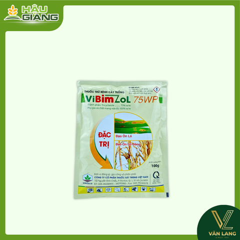 VIPESCO - Thuốc trừ bệnh VIBIMZOL 75WP 100g - Tricyclazole 75% w/w - Phòng trị đạo ôn lá – đạo ôn cổ bông