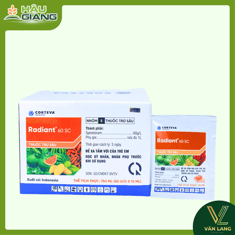 CORTEVA - Thuốc trừ sâu RADIANT 60SC 15ML - Spinetoram 60 g/L - Phòng trừ bọ trĩ, sâu xanh, sâu tơ, sâu cuốn lá, sâu đục thân,...