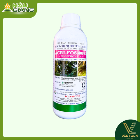 DONA - Thuốc trừ bệnh AGRI FOS 400SL 1L - Phosphonate 400 g/L - Chuyên trị thối cây, củ, quả; đốm lá, cháy lá. xỉ mủ, ghẻ lá, ghẻ trái