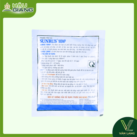 HÒA BÌNH - Thuốc trừ cỏ SUNRUS 100WP 100g - Pyrazosulfuron Ethyl 10% - Chuyên trị cỏ lồng vực, cỏ bắc, cỏ chác, cỏ năn, rau mác, cỏ bợ, rau sam,...