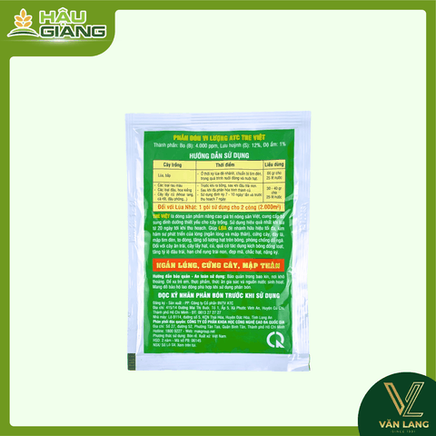 MAK - Phân bón vi lượng TRE VIỆT 66g - B 4.000 ppm + S 12% - Giúp cứng cây, ngắn lóng, trổ bông đều, hạt chắc, giữ trái, giúp củ to, chắc ruột