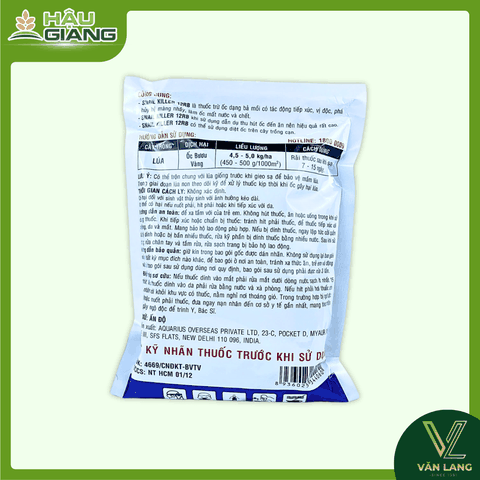 NGỌC TÙNG - Thuốc trừ ốc SNAIL KILLER 12RB 800gr - Metaldehyde 12% w/w - Quản lý hiệu quả ốc bươu vàng