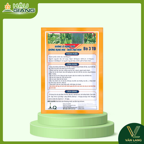 TD - Phân bón vi lượng BO KẼM 250G - Bo 30.000 ppm + MgO 5.010 ppm + EDTA-Zn 4.110 ppm + Solubor 30.000 ppm - Giữ hoa, nuôi trái non, dưỡng trái