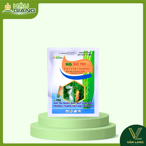 HẬU GIANG - HG BỌ TRĨ RẦY CHẾT NHANH 20GR - Acetamiprid 125g/kg + Imidacloprid 125g/kg - Phòng trừ rầy nâu, rầy xanh, bọ trĩ trên lúa, cây ăn trái và rau màu.